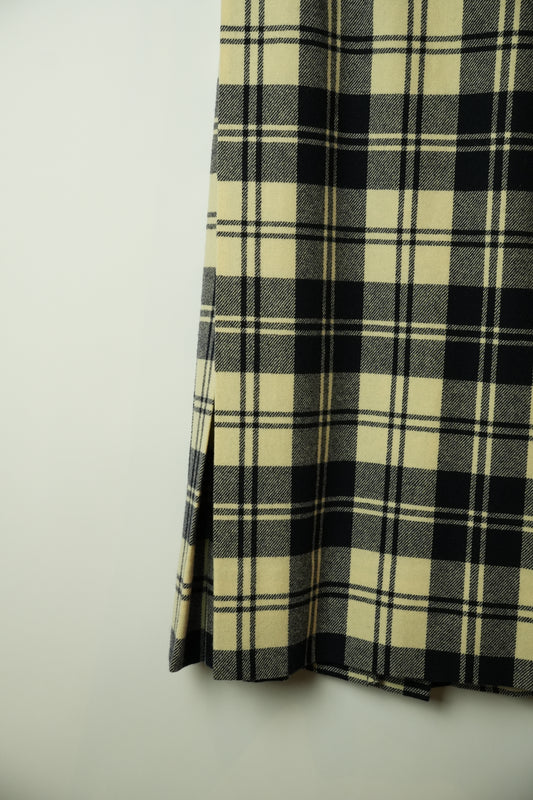 Comme Des Garcons Pleated Midi Wrap Wool Skirt w Buckles AD1998