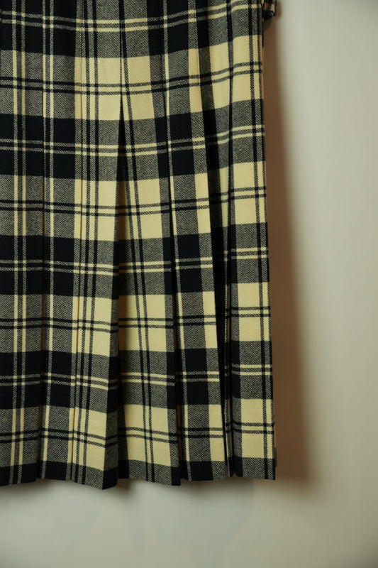 Comme Des Garcons Pleated Midi Wrap Wool Skirt w Buckles AD1998
