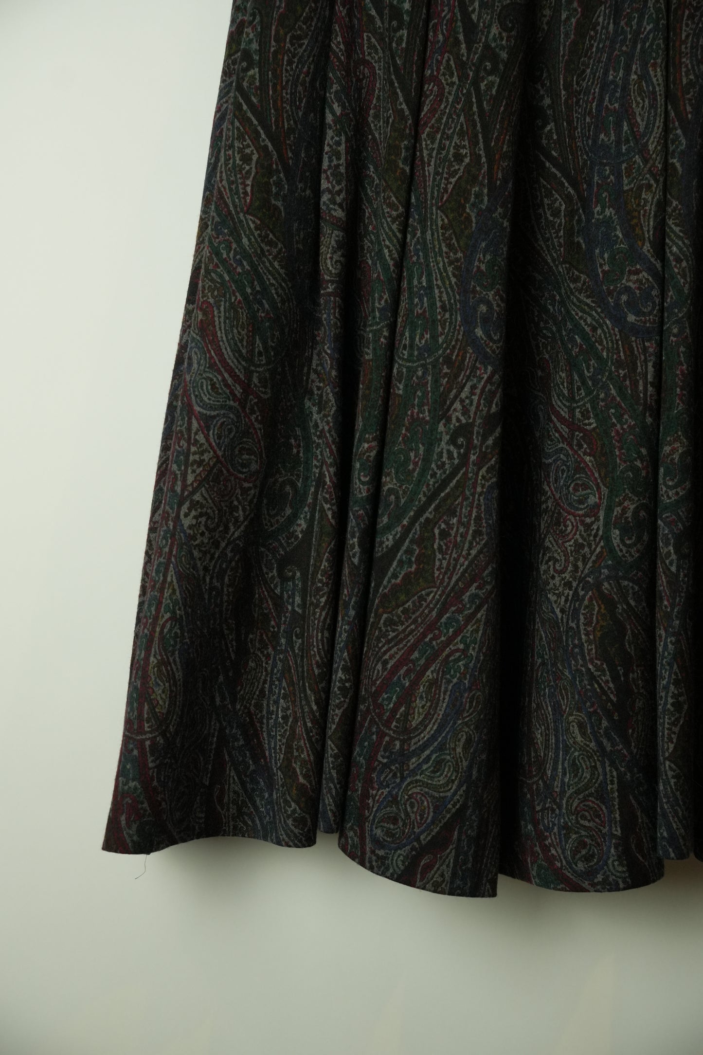 Yves Saint Laurent Paisley Flare Midi Skirt