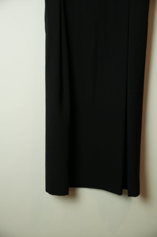 Yohji Yamamoto High Waisted Hook & Eye Button Pencil Wool Skirt Dress
