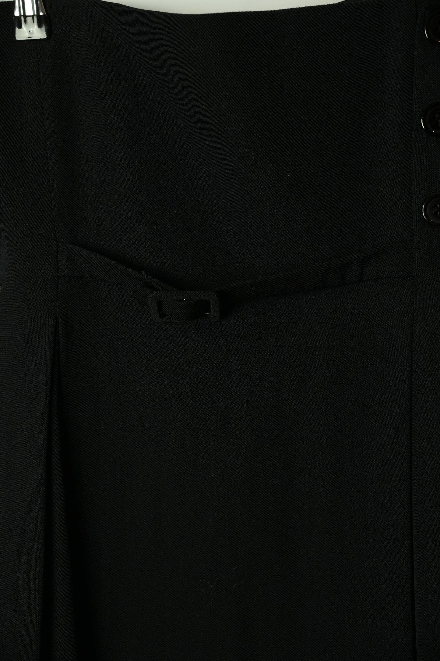 Yohji Yamamoto High Waisted Hook & Eye Button Pencil Wool Skirt Dress