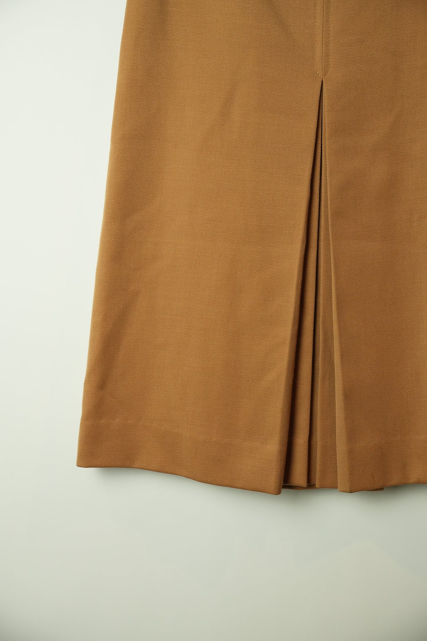 Celine Beige Chain Pleated Front Wool Skirt