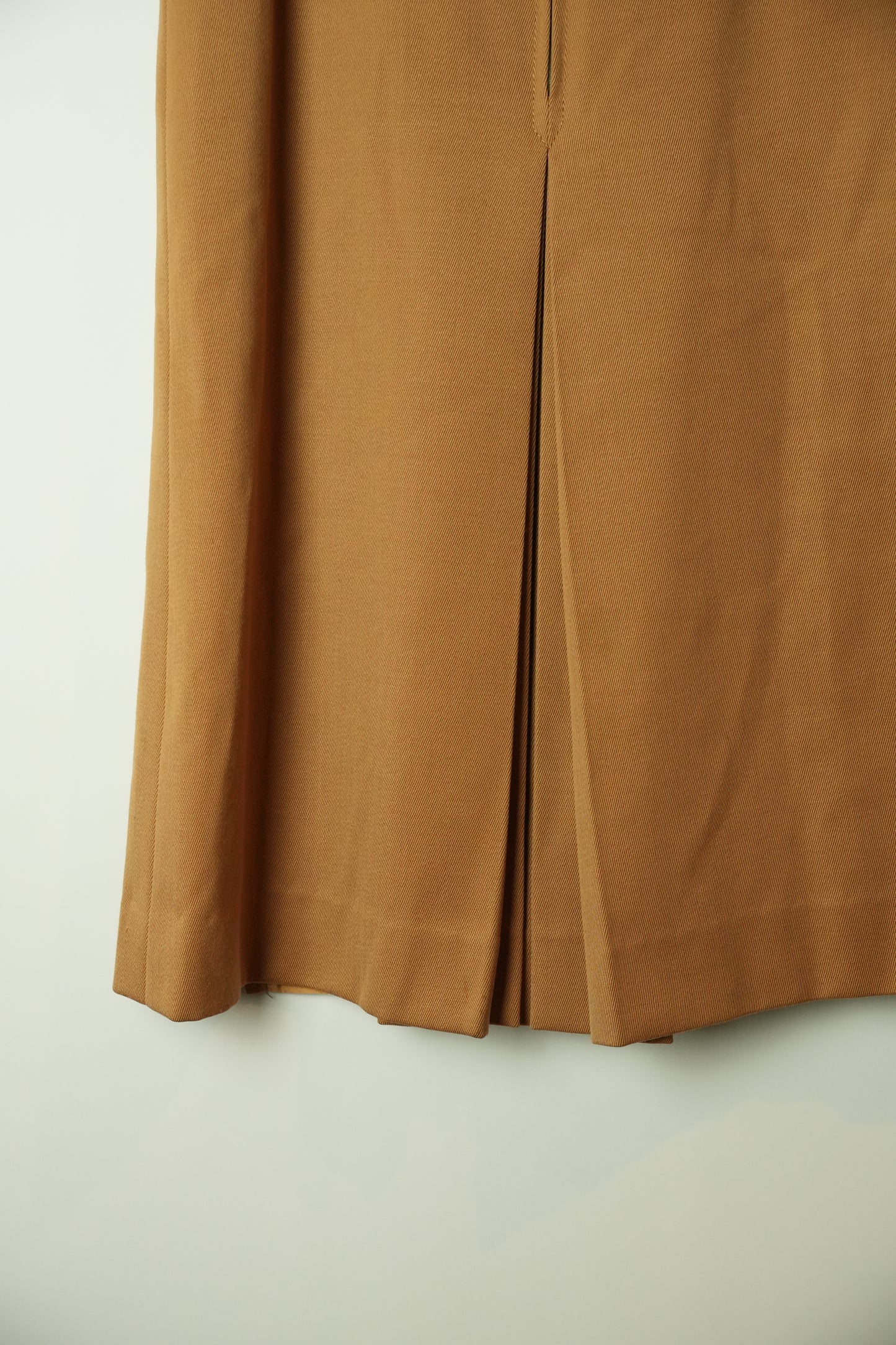 Celine Beige Chain Pleated Front Wool Skirt