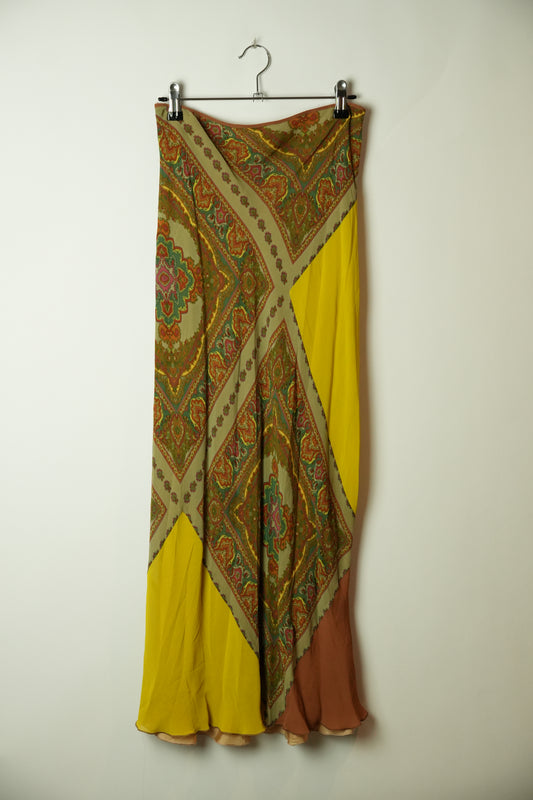 Philosophy Alberta Ferreti Scarf Print Paisley Silk Maxi Skirt