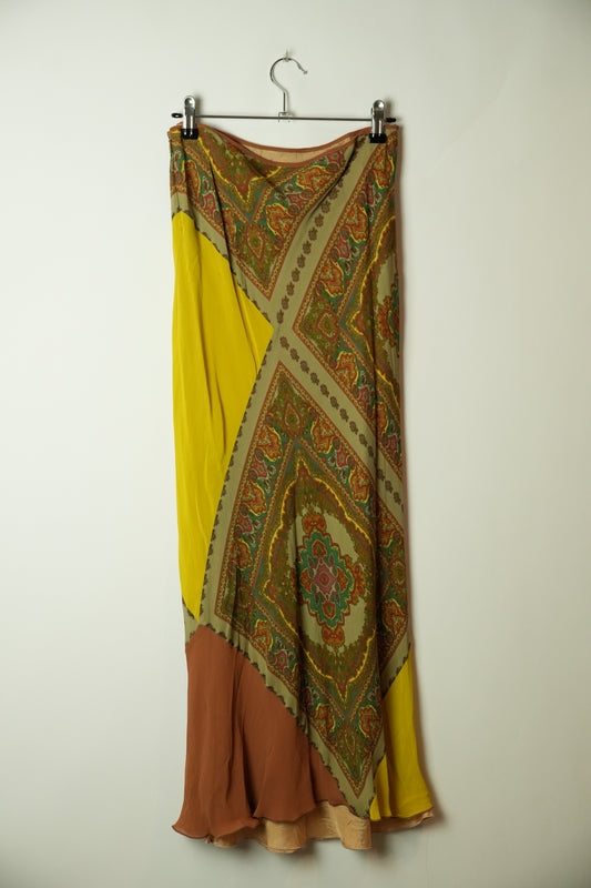 Philosophy Alberta Ferreti Scarf Print Paisley Silk Maxi Skirt