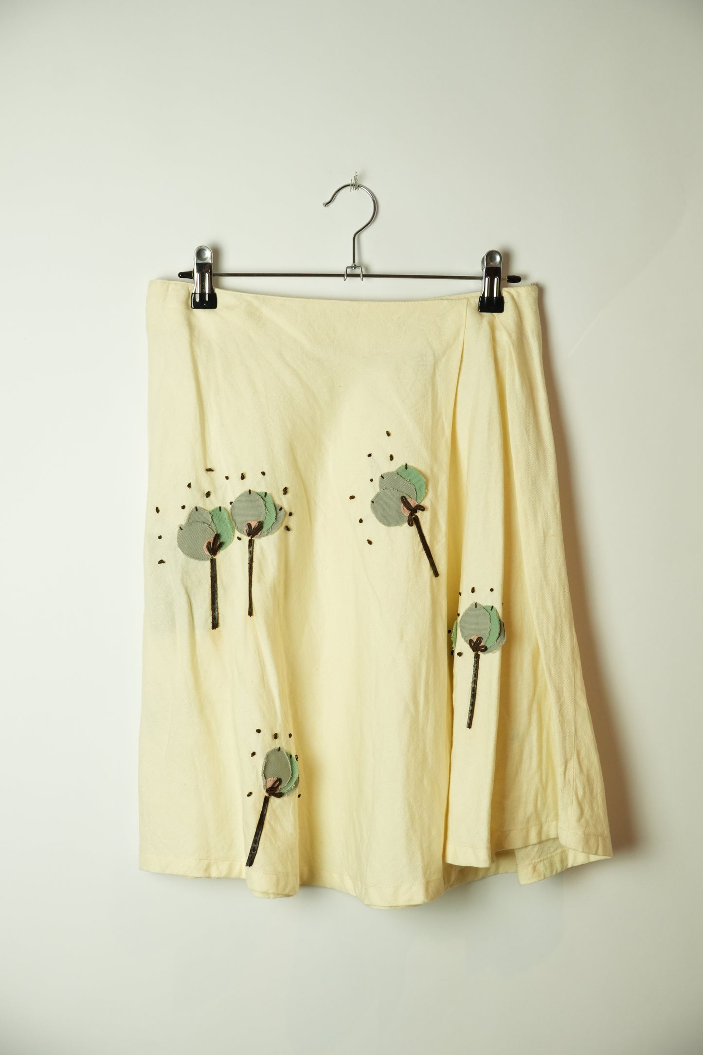 Marni Embellished Linen Blend Floral Circle Skirt
