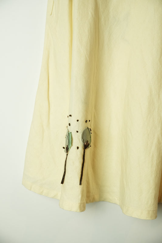 Marni Embellished Linen Blend Floral Circle Skirt