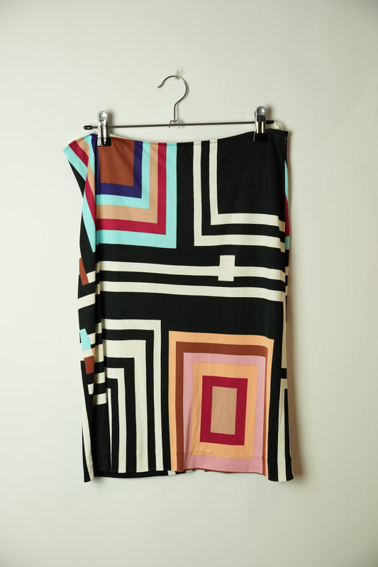 Gianfranco Ferre Jeans Square Tile Print Skirt