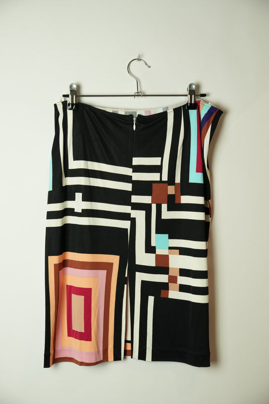 Gianfranco Ferre Jeans Square Tile Print Skirt