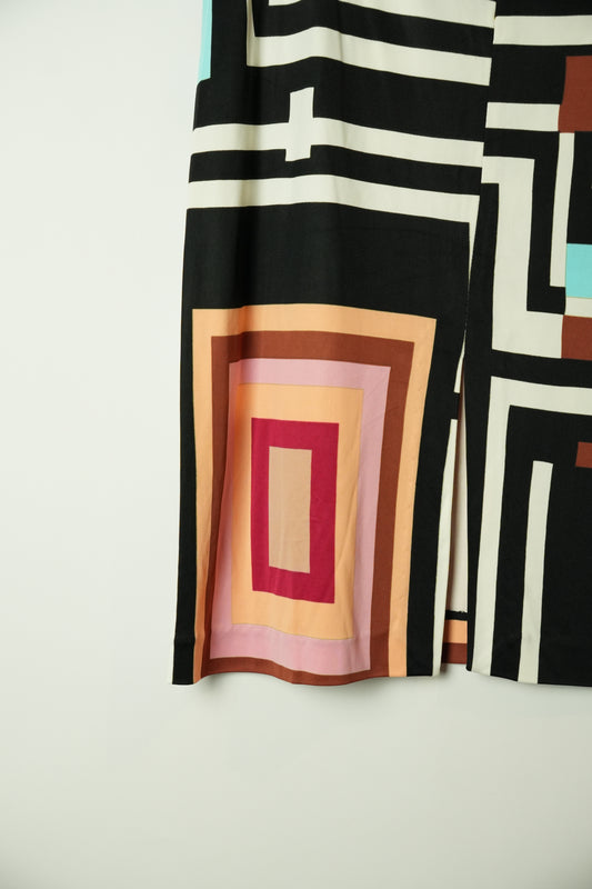 Gianfranco Ferre Jeans Square Tile Print Skirt