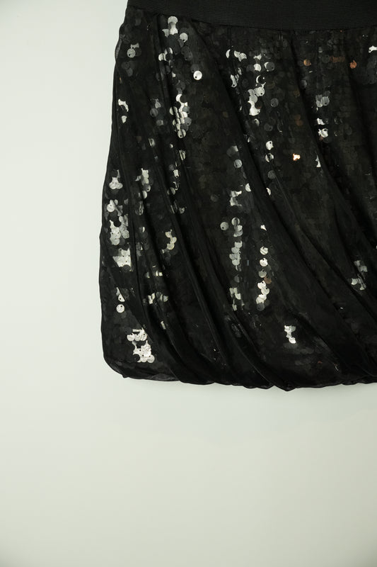 Diesel Black Gold Sequin with Silk Overlay Skirt