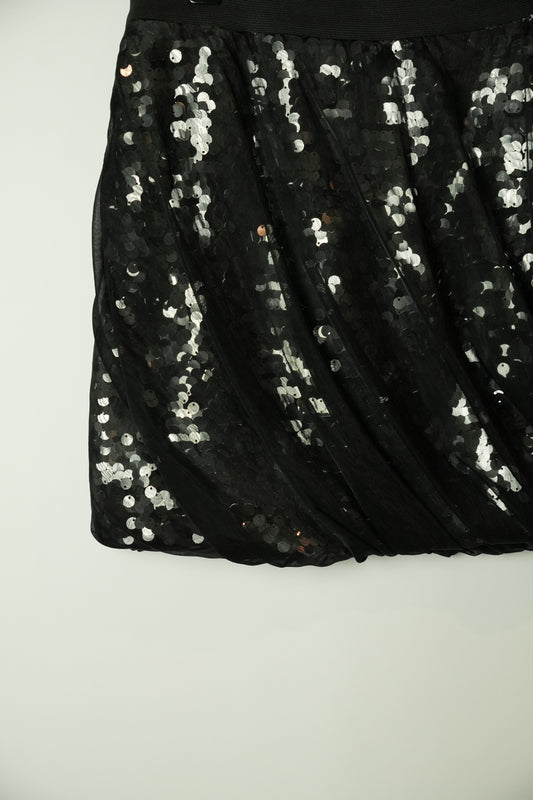 Diesel Black Gold Sequin with Silk Overlay Skirt