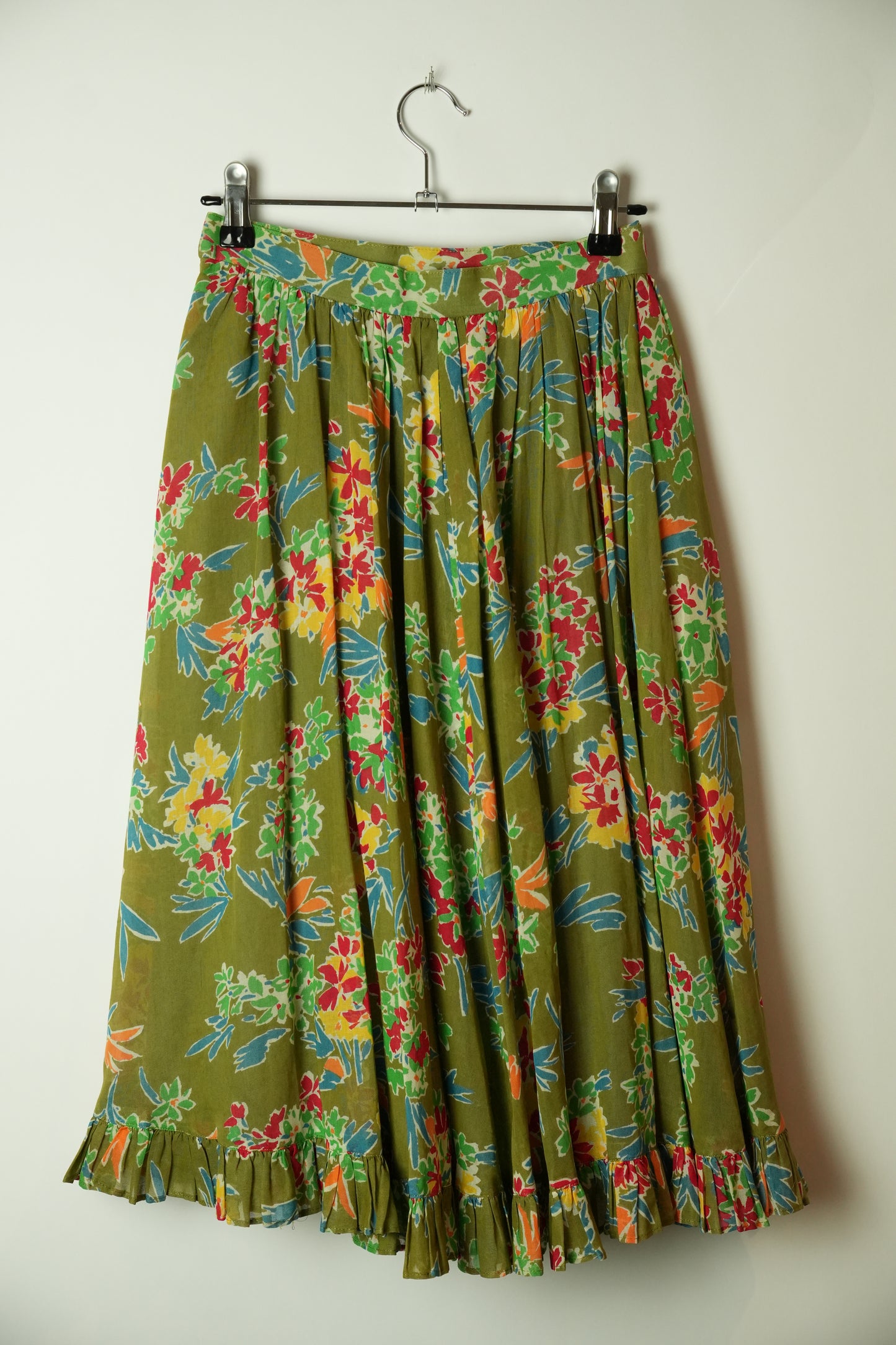 Christian Dior Pret A Porter Floral Pleated Midi Skirt