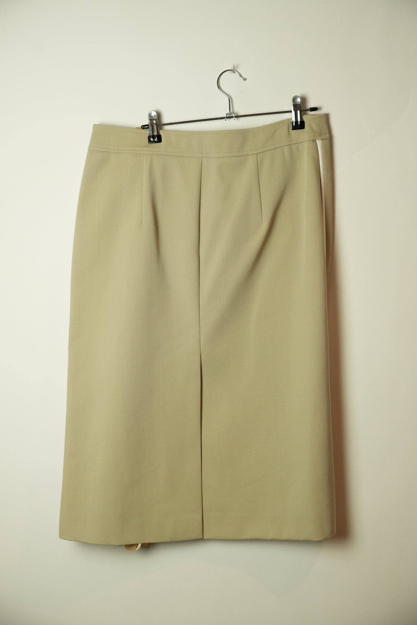 Prada Beige 2019 Paillette Sequin Embellished Wool Midi Skirt
