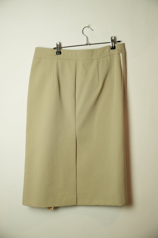 Prada Beige 2019 Paillette Sequin Embellished Wool Midi Skirt