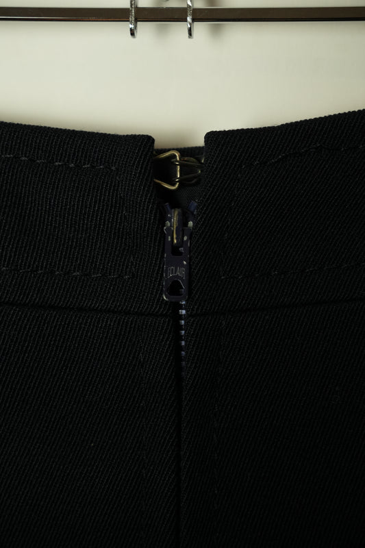 Celine Navy Buckle Wool Midi Skirt