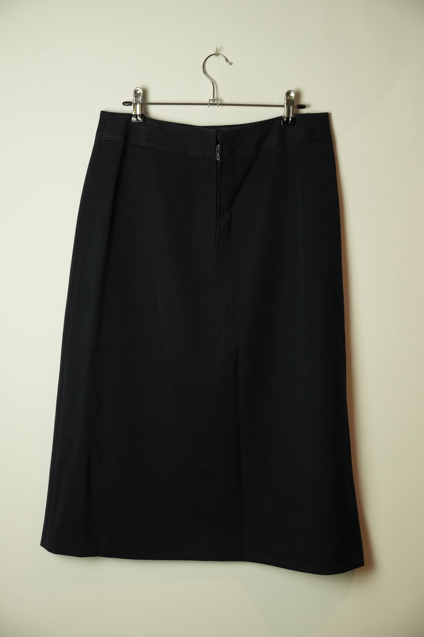 Celine Double Metal Buckle Navy Skirt