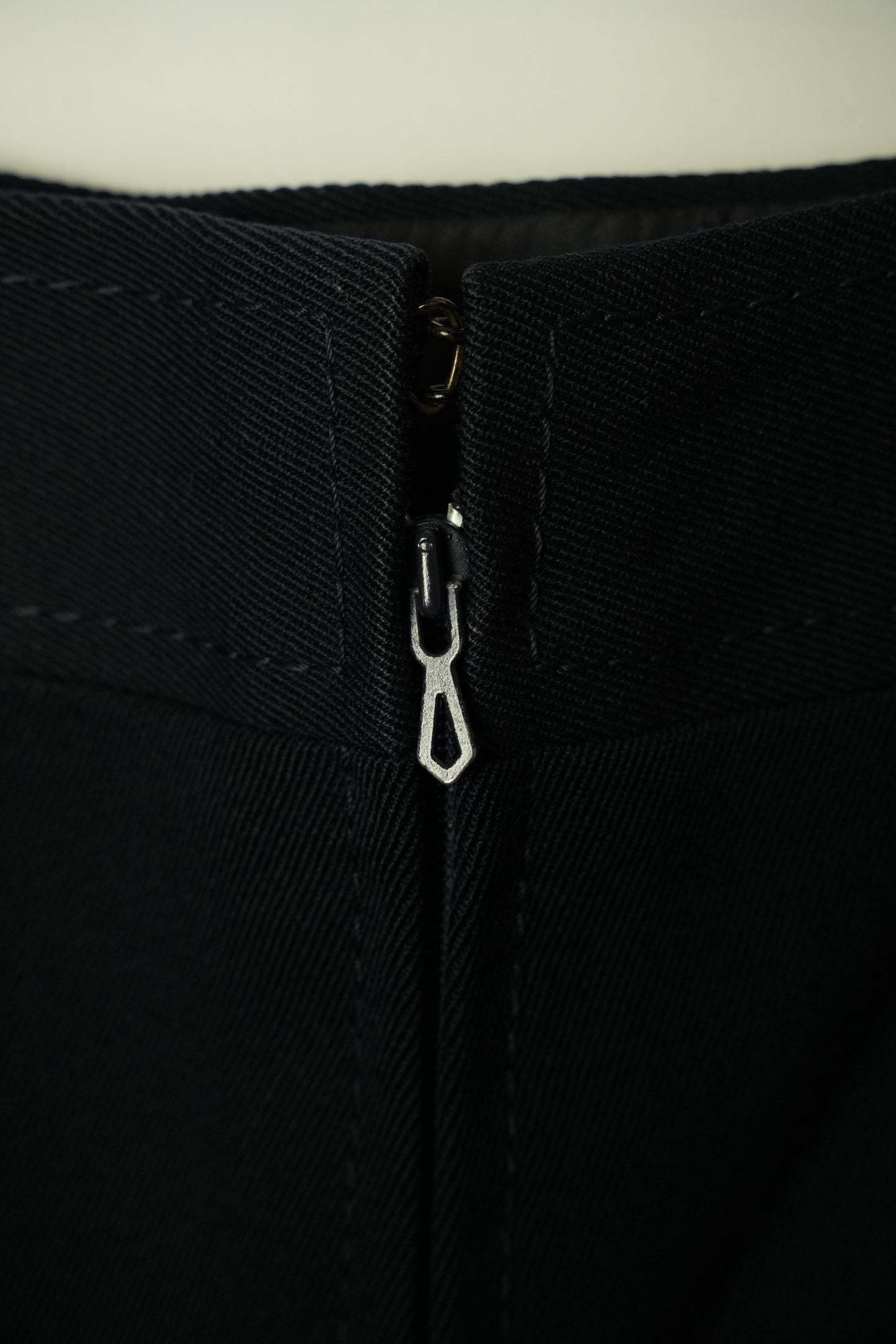 Celine Double Metal Buckle Navy Skirt