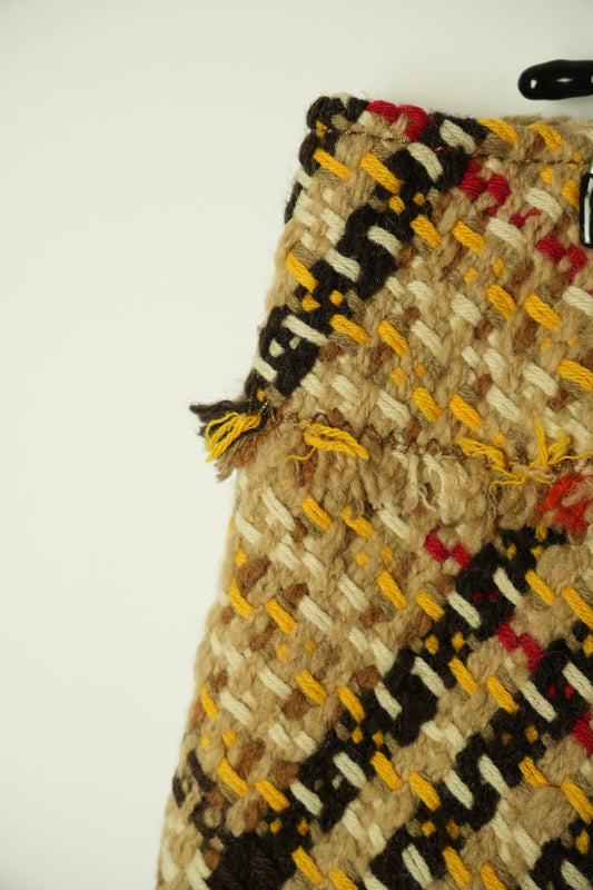 Burberry Nova Check Wool Tweed A Line Skirt