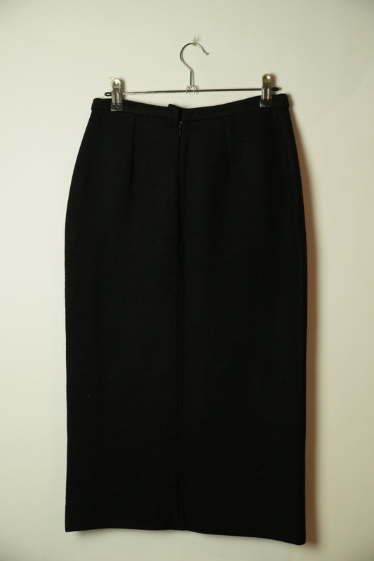 Dolce & Gabbana Side Button Midi Pencil Wool Blend Skirt