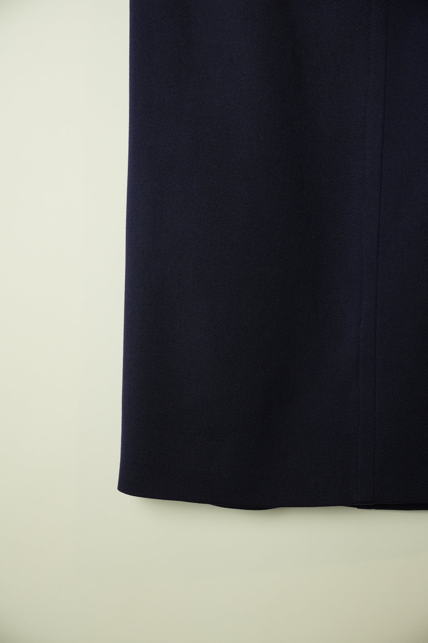 Celine Navy Pencil Skirt W Gold Buckle & Leather Detailing