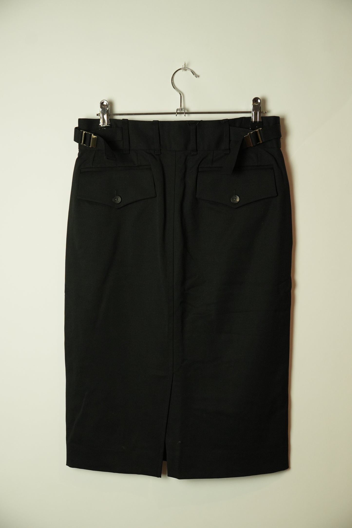 Gucci Black Pencil Skirt w Buckle Backs