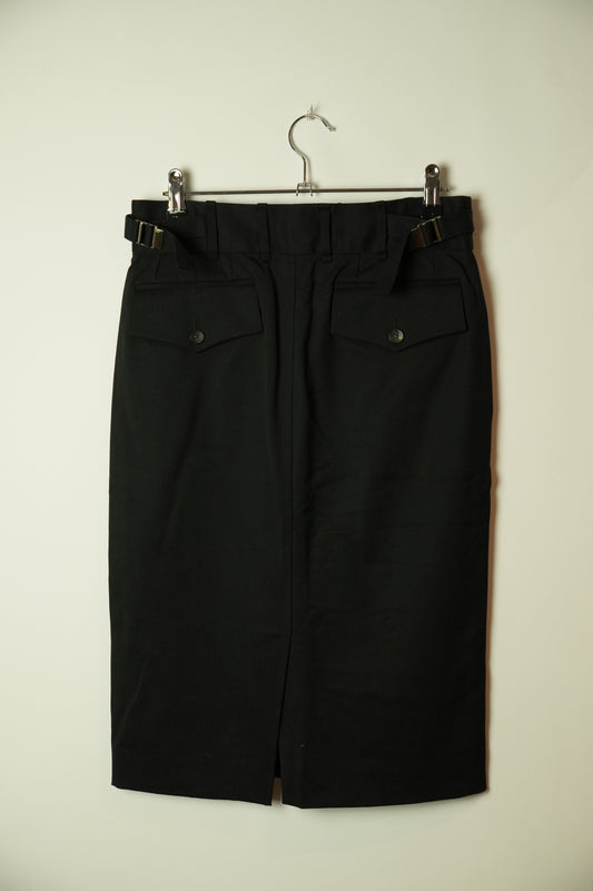Gucci Black Pencil Skirt w Buckle Backs