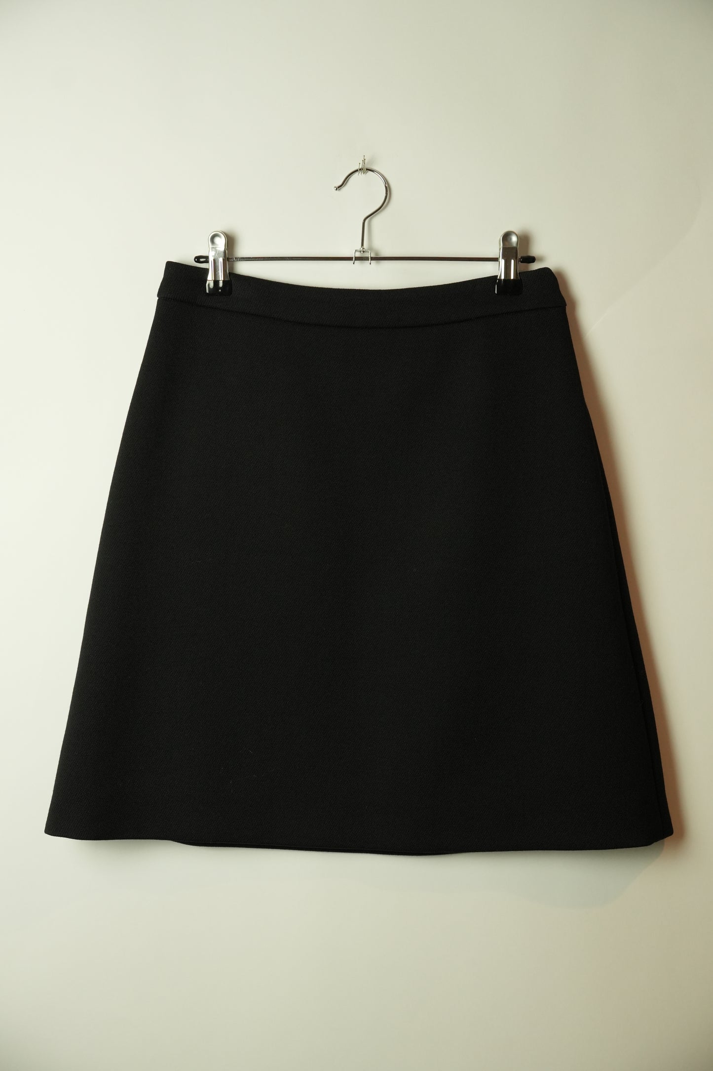 Miu Miu Black Mini Wool A Line Skirt