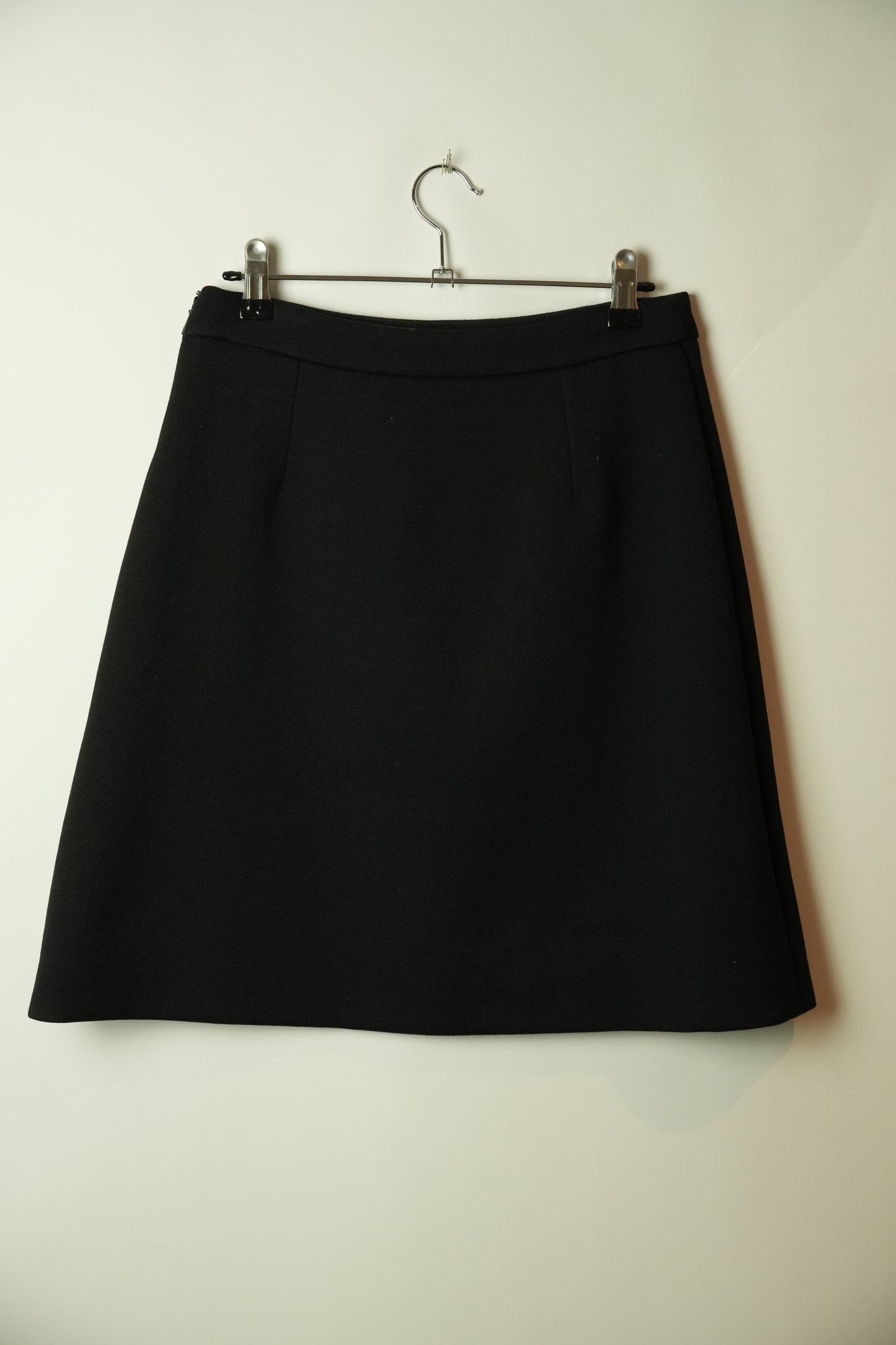 Miu Miu Black Mini Wool A Line Skirt