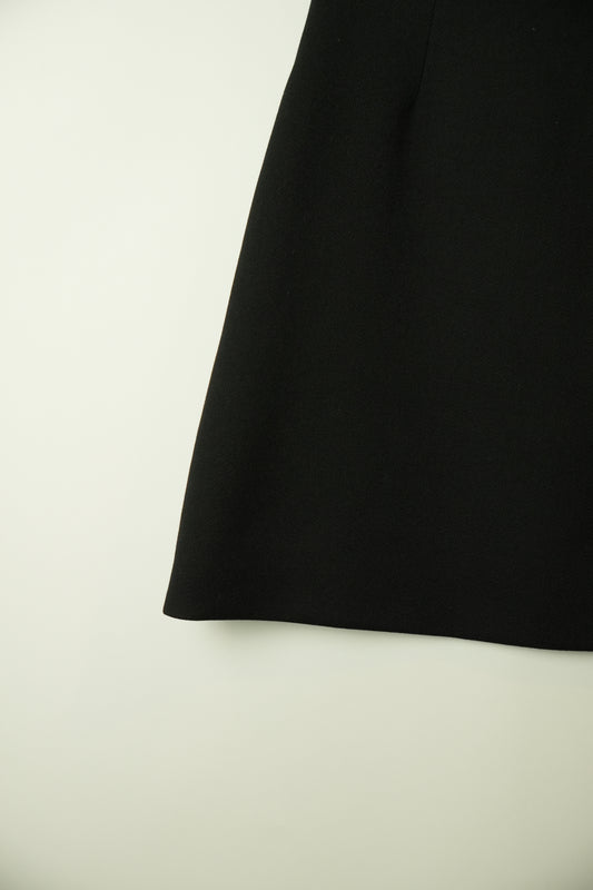 Miu Miu Black Mini Wool A Line Skirt