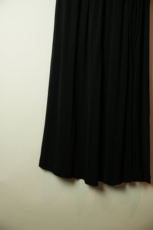 Comme Des Garcons Black Slit Kei Ninomiya Noir Kei Silk Skirt AD1990