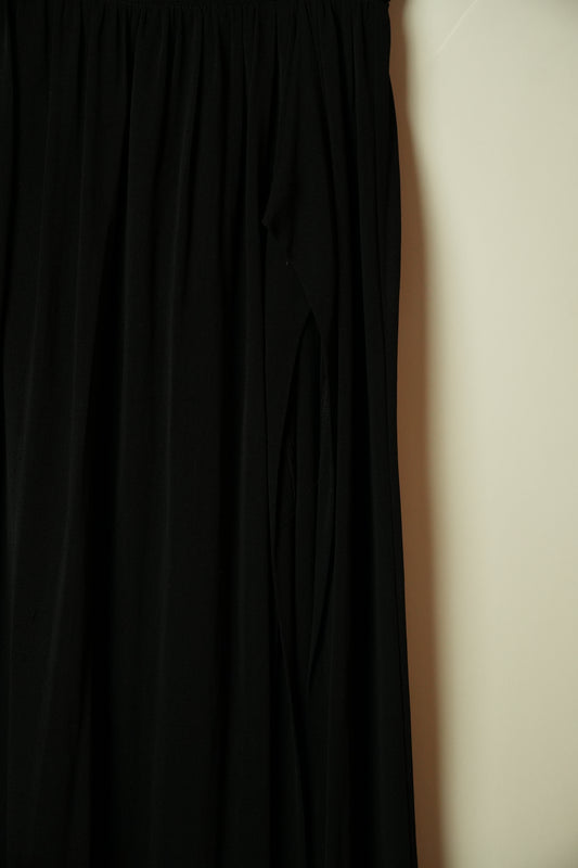 Comme Des Garcons Black Slit Kei Ninomiya Noir Kei Silk Skirt AD1990