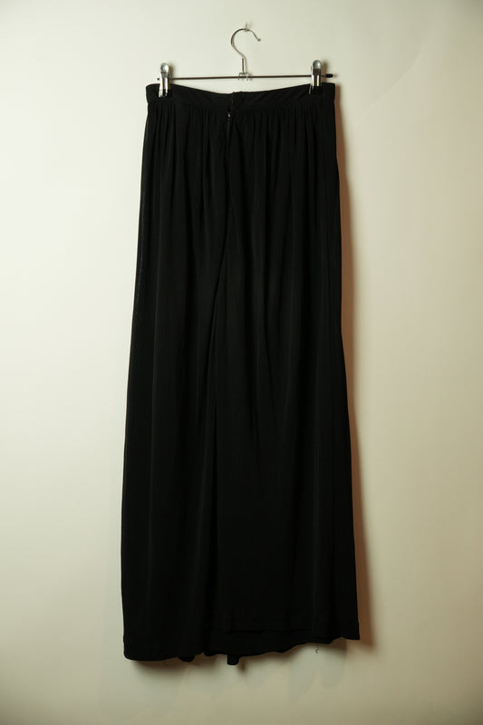 Comme Des Garcons Black Slit Kei Ninomiya Noir Kei Silk Skirt AD1990