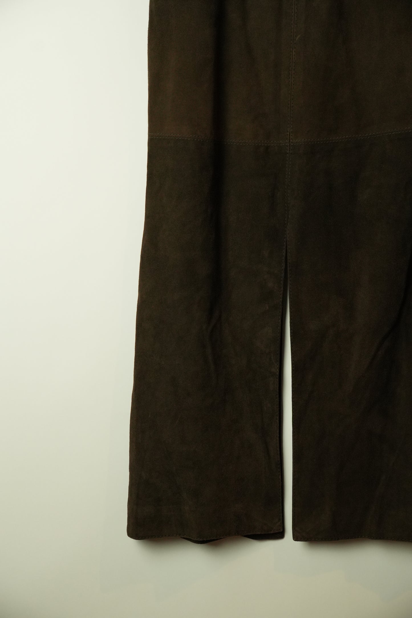 Valentino Suede Leather Slit Midi Skirt