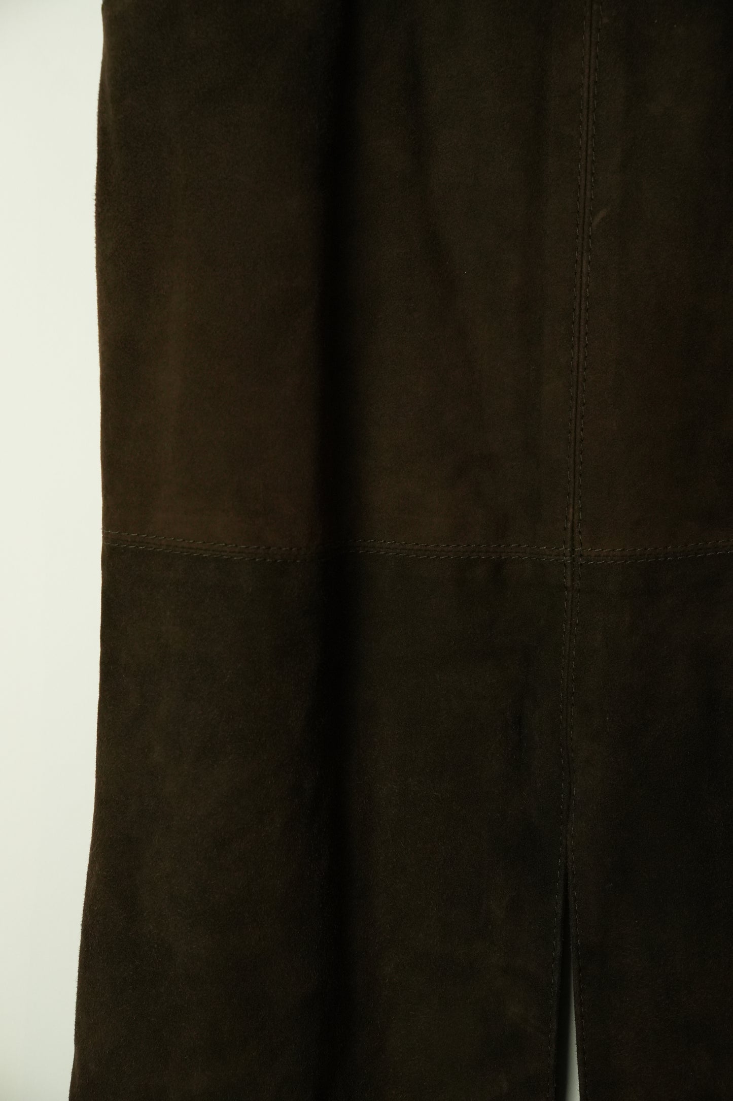 Valentino Suede Leather Slit Midi Skirt