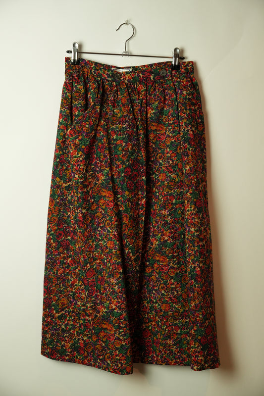 Yves Saint Laurent Flared Floral Autumn Skirt