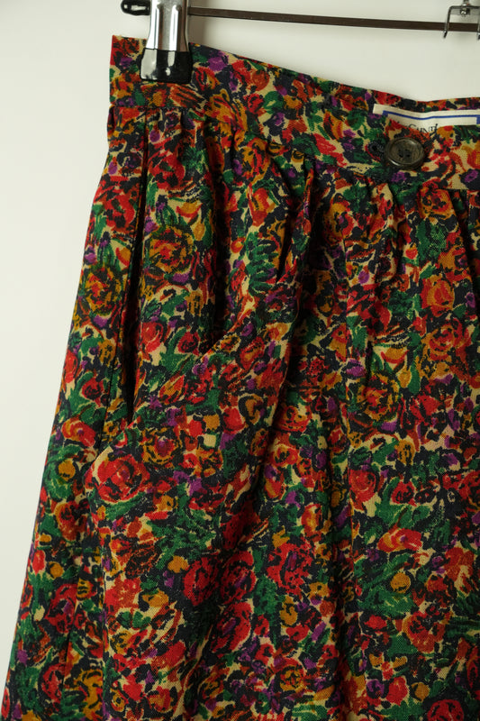 Yves Saint Laurent Flared Floral Autumn Skirt