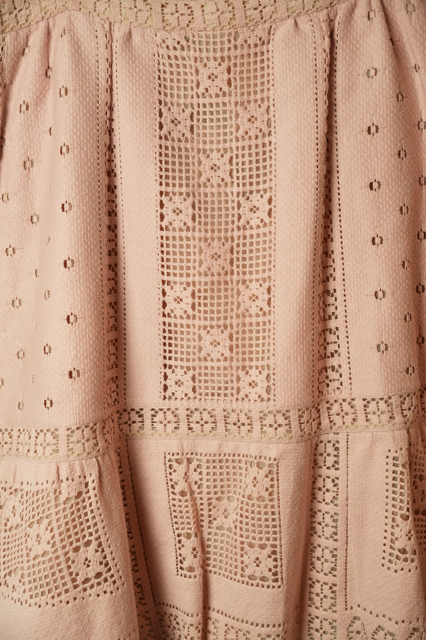 Valentino Pink Knit Crochet Peplum Skirt