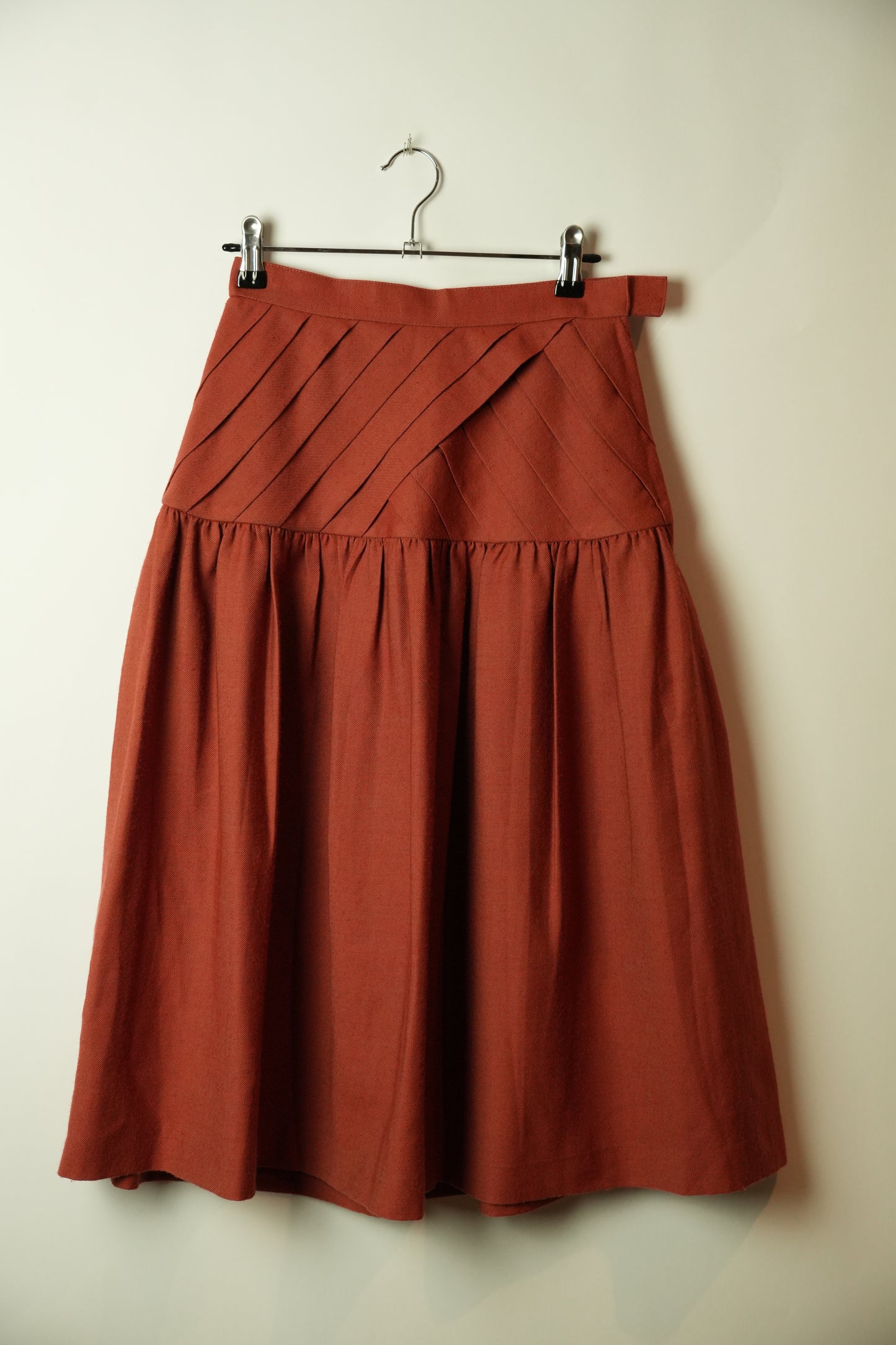 Christian Dior Diagonal Drop Waist Terracotta Skirt