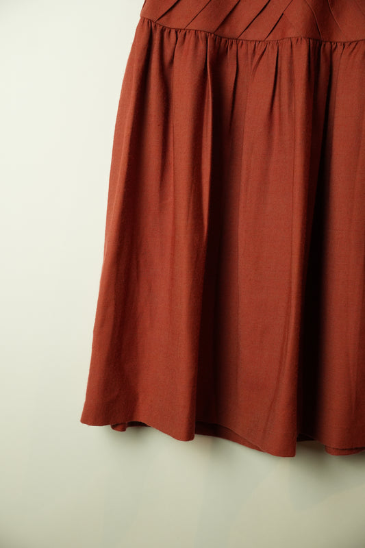 Christian Dior Diagonal Drop Waist Terracotta Skirt