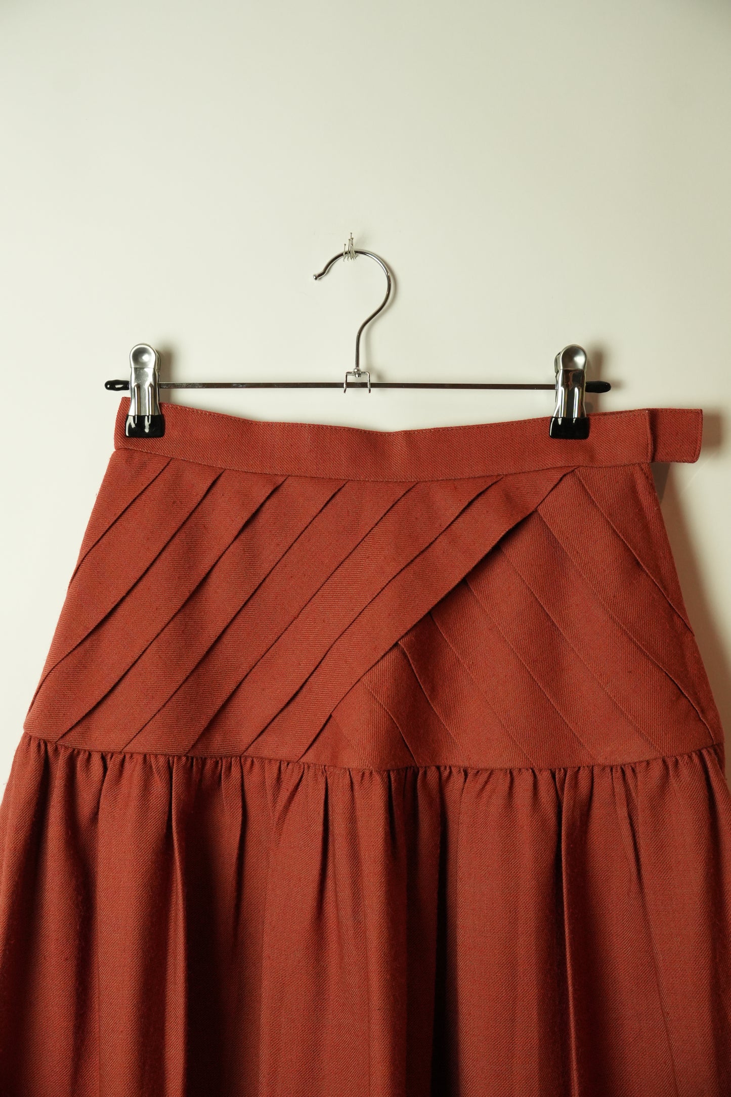 Christian Dior Diagonal Drop Waist Terracotta Skirt