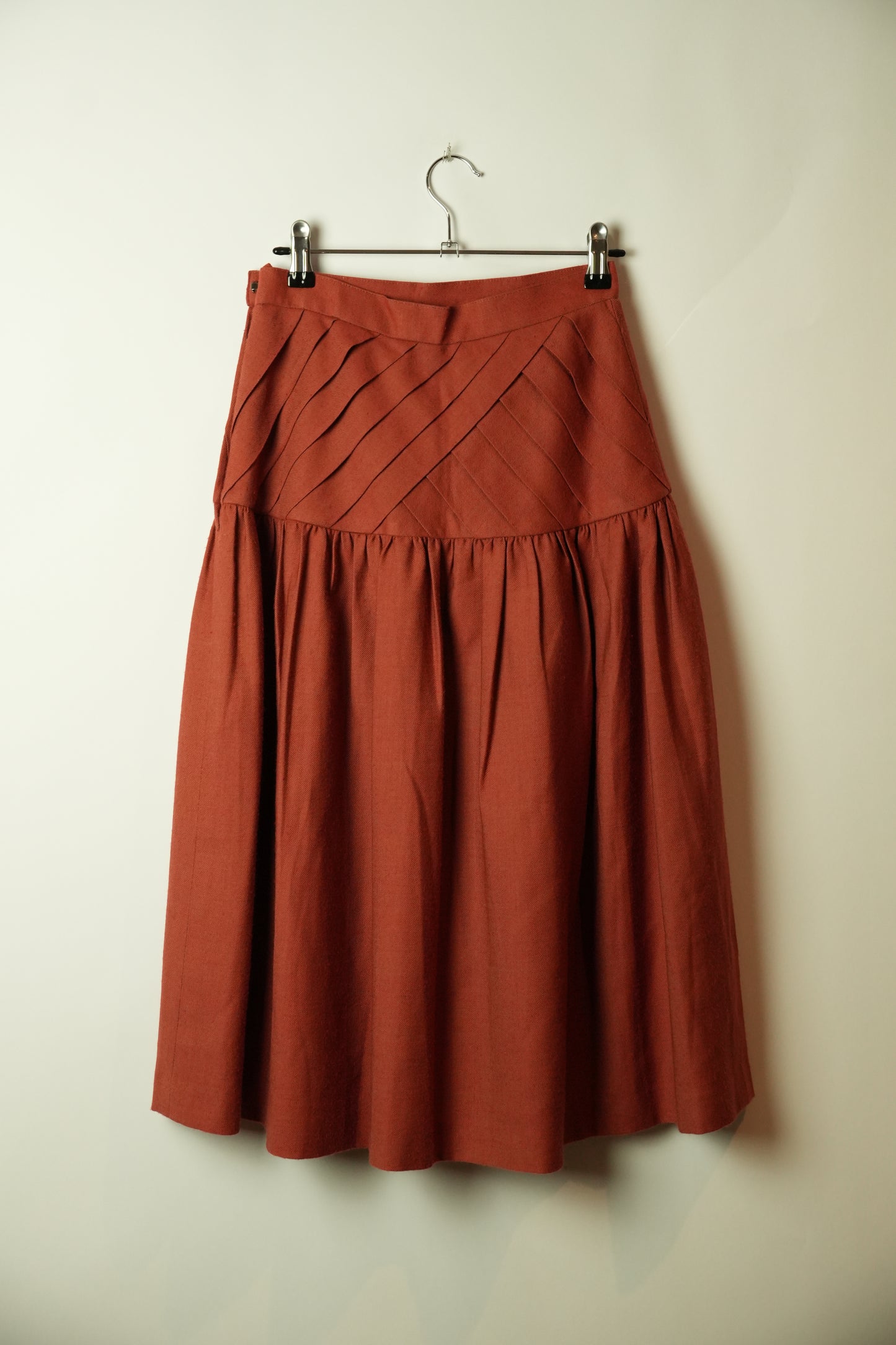 Christian Dior Diagonal Drop Waist Terracotta Skirt