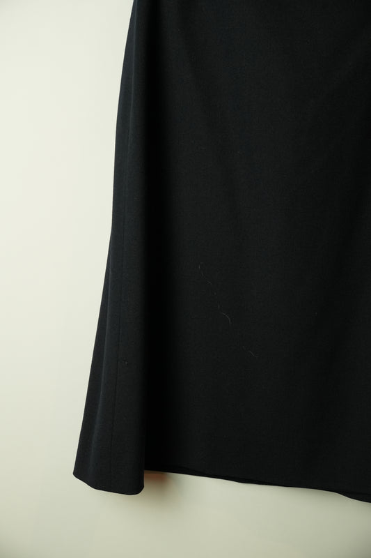 Celine Double Metal Buckle Navy Skirt