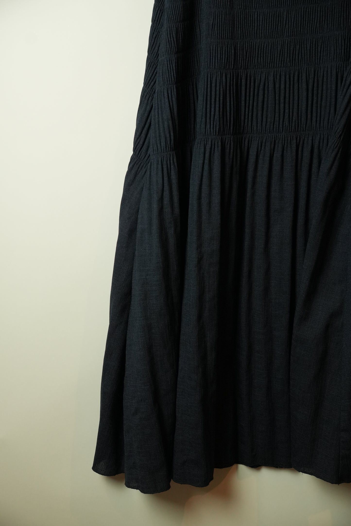 Ron Herman Blue Chambray Denim Pleated Maxi Skirt