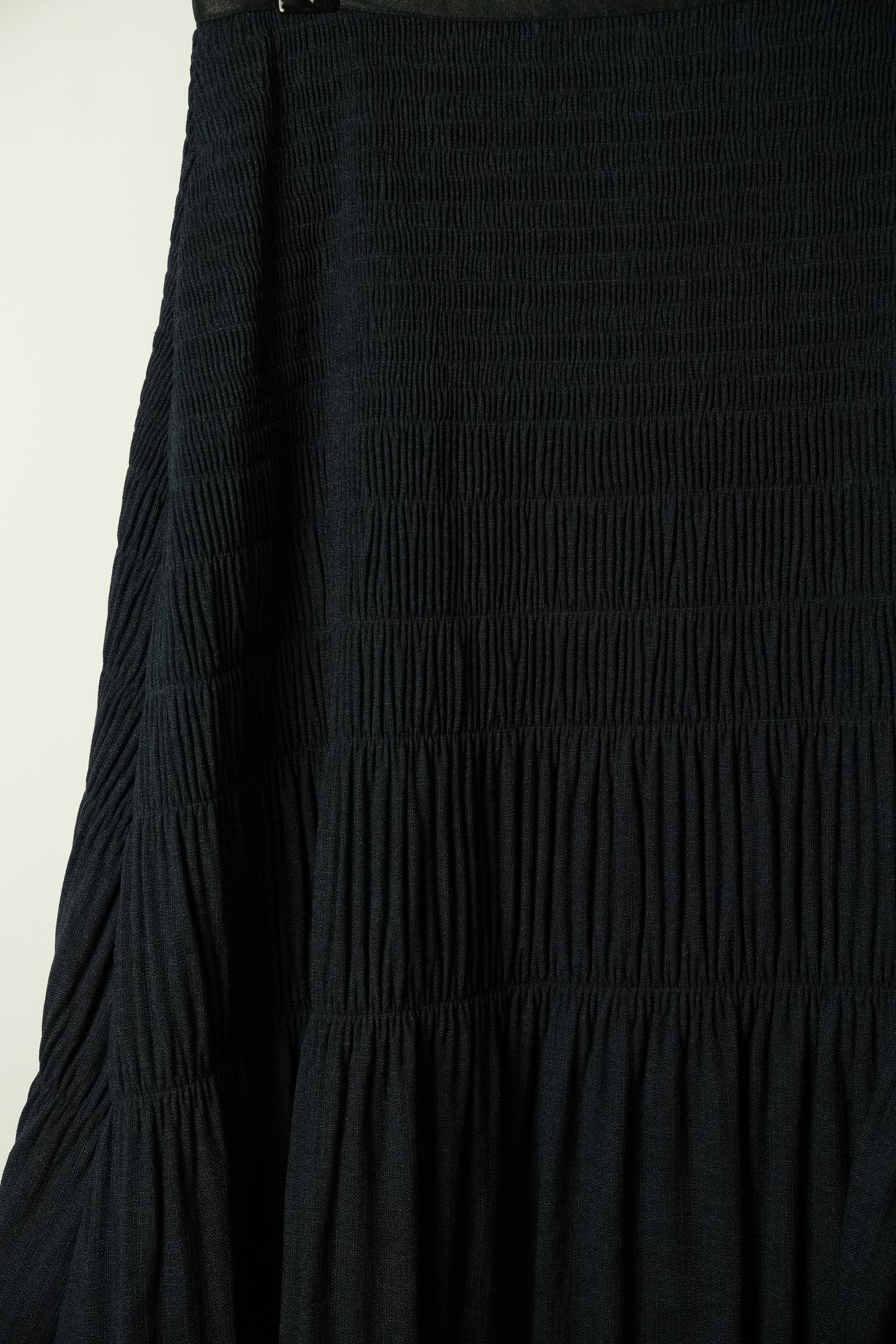 Ron Herman Blue Chambray Denim Pleated Maxi Skirt