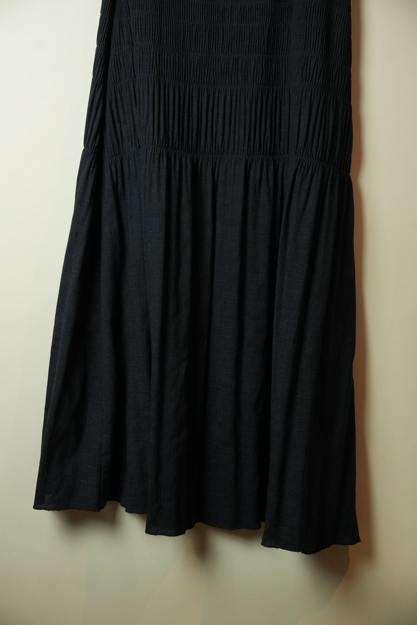 Ron Herman Blue Chambray Denim Pleated Maxi Skirt