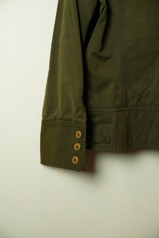 Macphee Khaki Double Breasted short Trench w Buckles