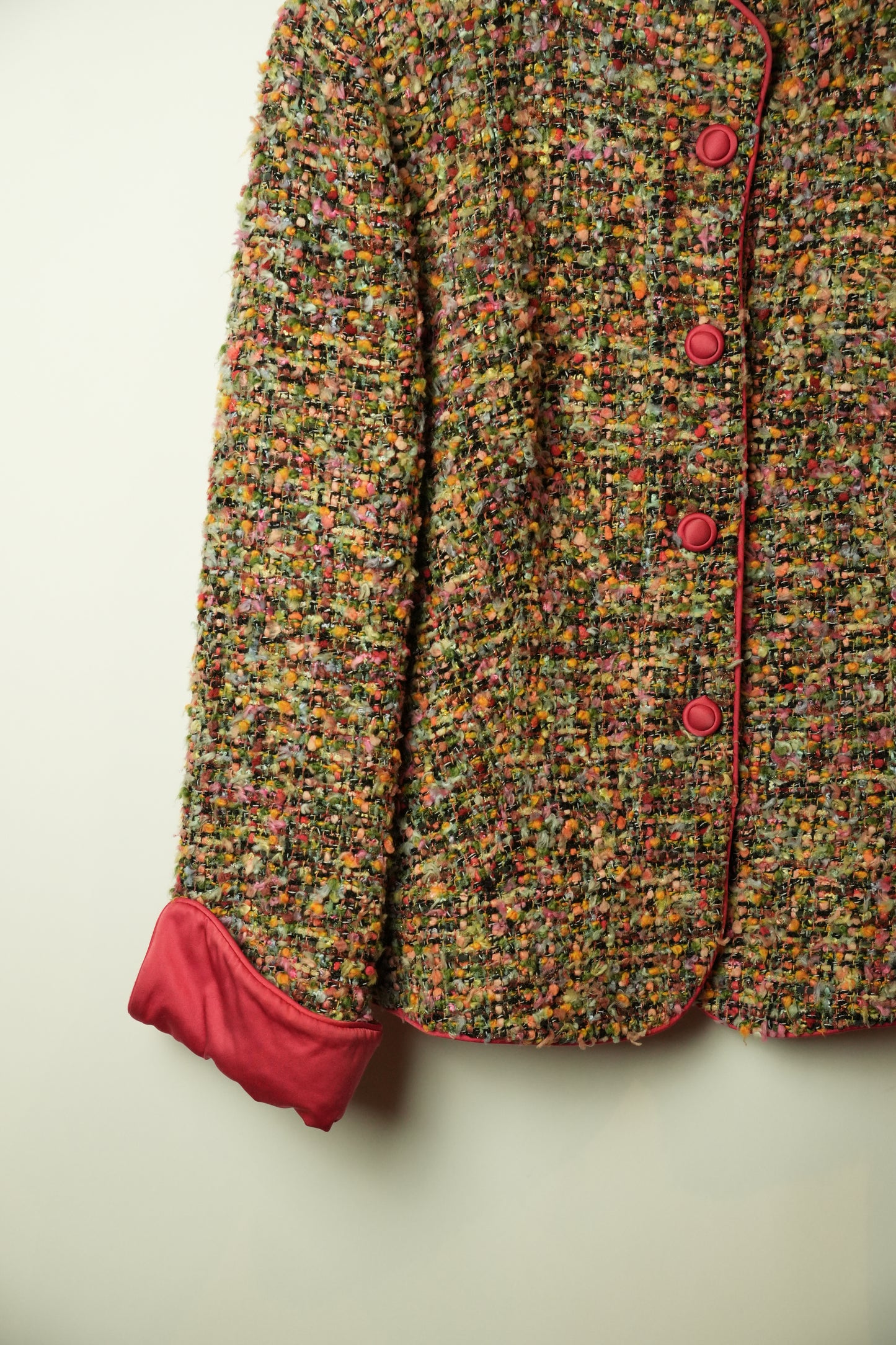 Armani Collection Multi Colour Tweed Mandarin Collar Jacket