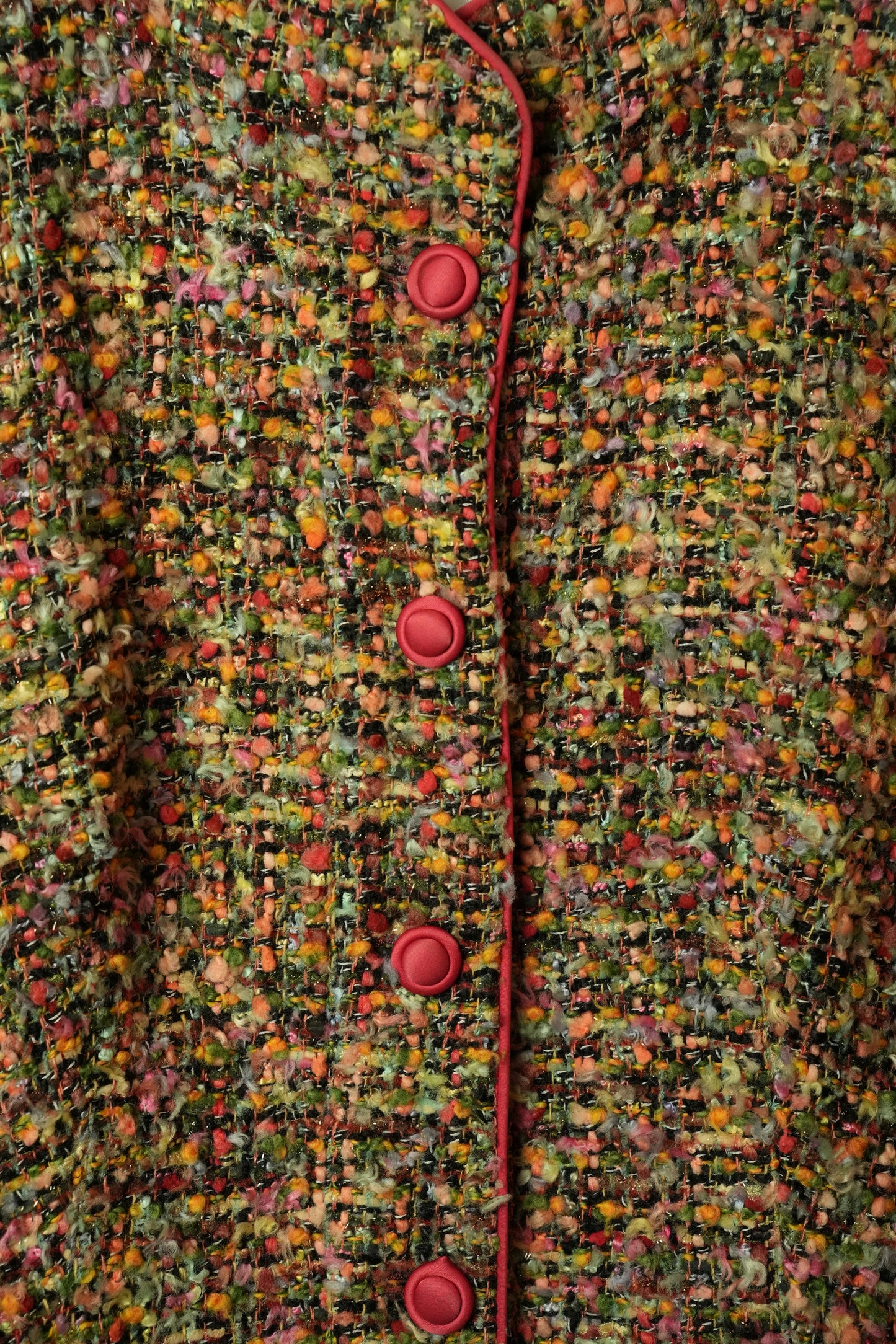 Armani Collection Multi Colour Tweed Mandarin Collar Jacket