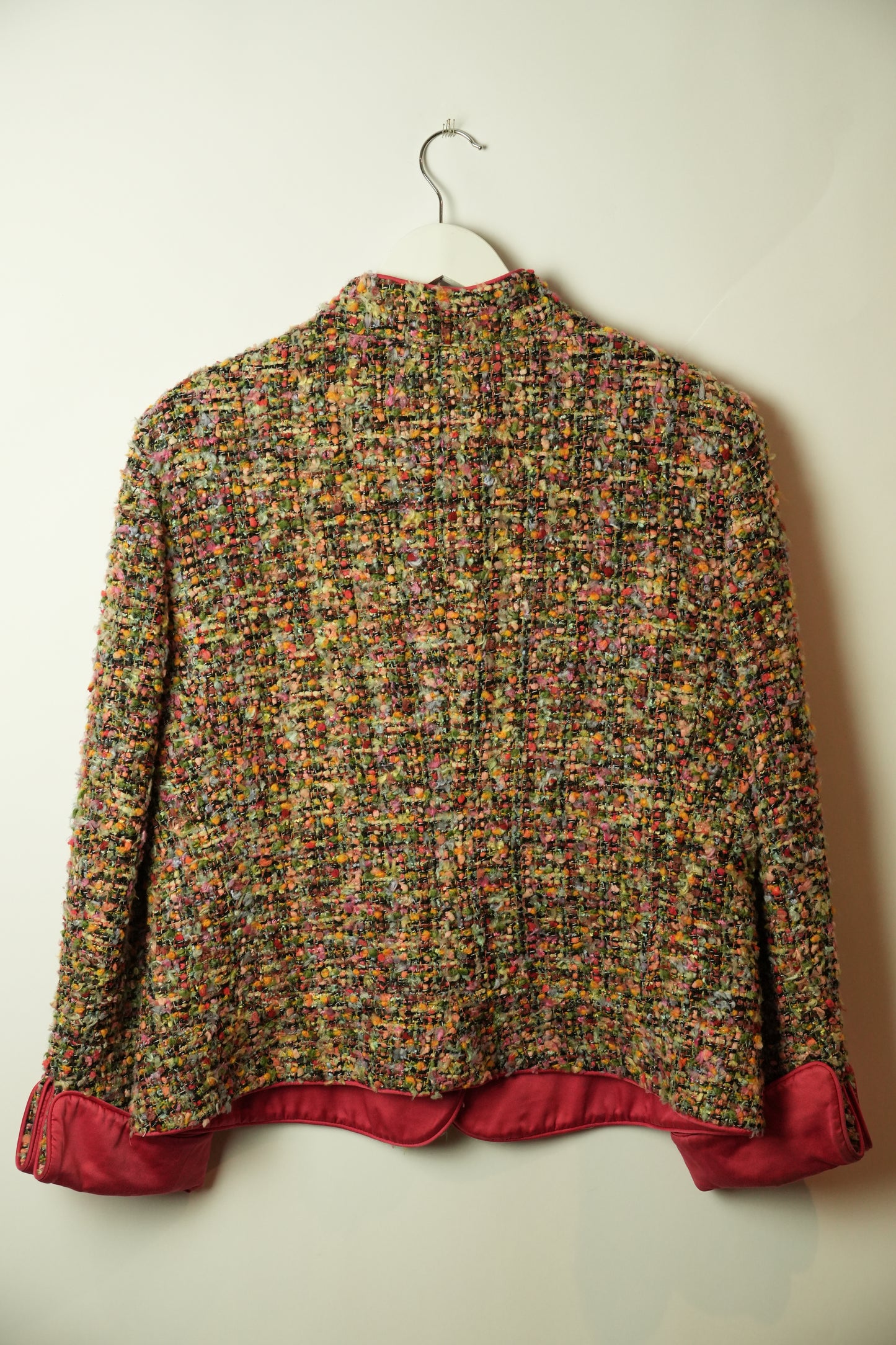Armani Collection Multi Colour Tweed Mandarin Collar Jacket